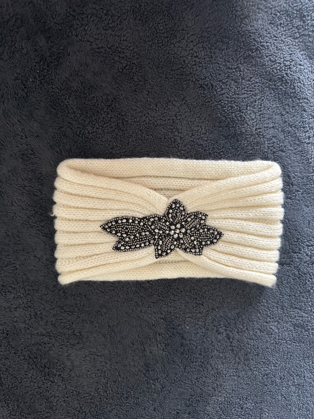 Cream Knit Headband